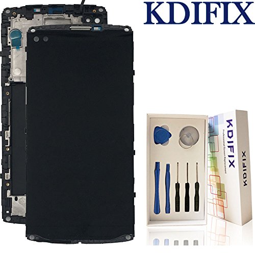 KDIFIX for LG V10 H900 H901 VS990 H960 H961 LCD Touch Screen Assembly + Frame with Full Professional Repair Tools kit (Black+Frame)