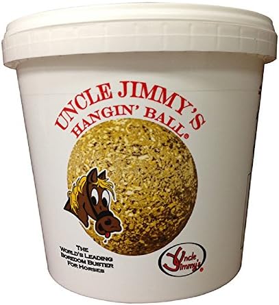 Uncle Jimmy Hangin' Ball Peppermint Flavored Eliminates Boredom, Stall Walking, Weaving, Cribbing, and Kicking