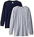 American Hawk Big Boys' 2 Pack: Long Sleeve Thermal Tops, Heather Grey/Navy, 10/12