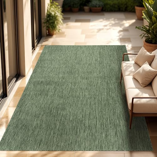 Paco Home Outdoor Teppich, Wetterfest Pflegeleicht Küchenteppich Ideal für Terrasse Balkon Garten, Flachgewebe Sisaloptik Modern Einfarbig meliert, 30