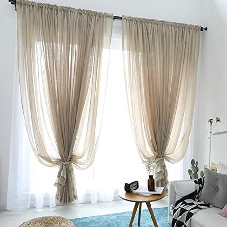 Generic Colorful Sheer Curtains Print Voile Window Living Room