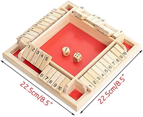 Miayilima Conventional 4 Sided Picket 10 Quantity 4-Gamers Mathematic Traditiona Pub Board Cube Sport for Shut The Field Youngsters Instructional Toy (Pink)