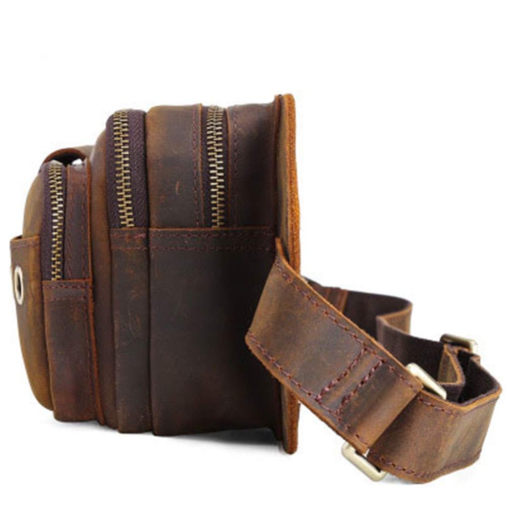 Waist Bag Hip Fanny Pack Belt Holster Bag Cowhide Waist Pack Crossbody