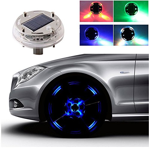 SHiZAK 12 LEDs Solar Flash Wheel Light 4 Modes Color for Car Vehicle Auto Decoration Lamp Tyre Auto Solar Energy Flashlight