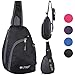 Outrip Sling Shoulder Backpacks Bags Crossbody Rope Triangle Pack Rucksack for Hiking or Multipurpose Daypacks (Black)