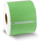 BETCKEY Colored Labels Compatible with Dymo 30857 (2-1/4" x 4") Visitor Name Tag Badge Labels, Compatible for Dymo LabelWriter Thermal 450, 4XL & Zebra Desktop Printers [1 Roll, Green]