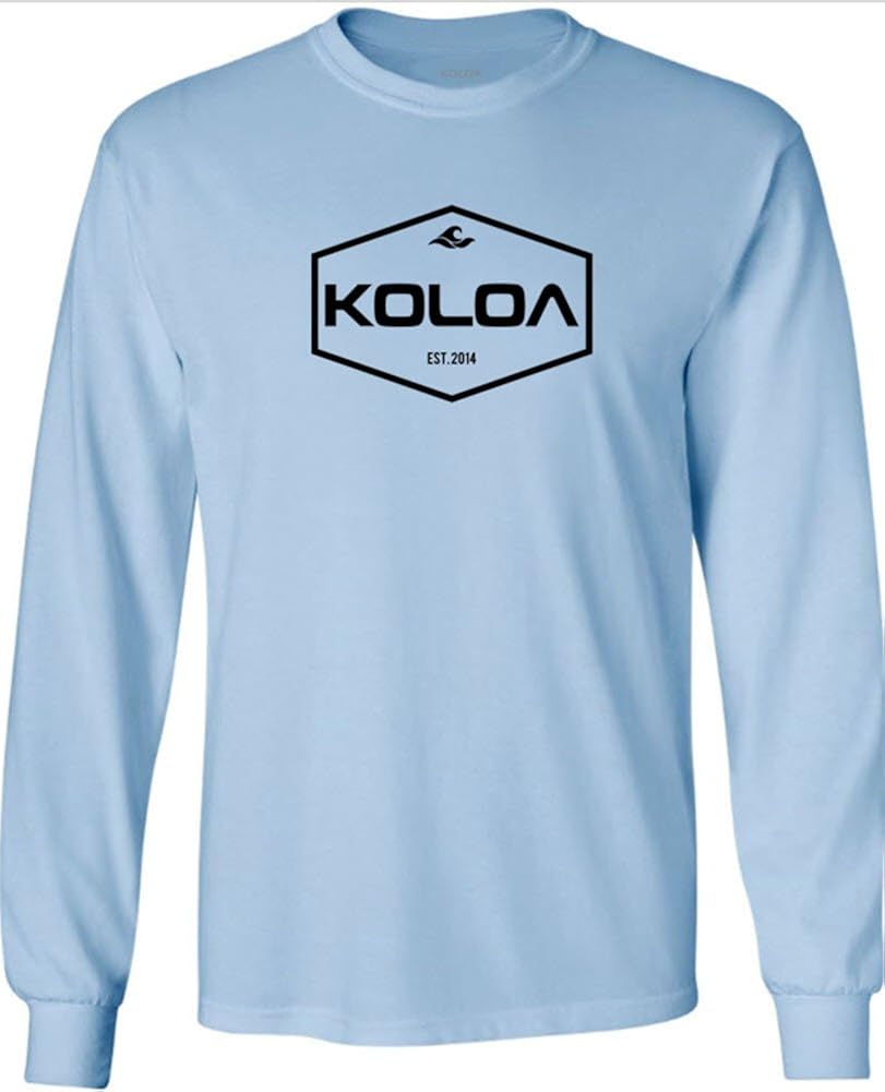 Joe's USA Koloa Surf Long Sleeve Hexagon Logo Heavy Cotton T-Shirts. Regular, Big & Tall