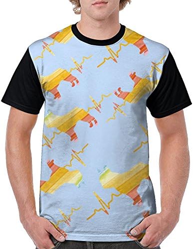QAS SHIRT French Bulldog Heartbeat Mens 3D Print Graphic Short T-Shirts