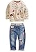 EGELEXY Little Girl Cartoon Long Sleeve Pullover Tops and Jeans Pants Sets 8PCS Outfits