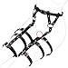 ClearUmm Women Sexy Punk Leather Harness Garter Belt Adjustable Waist Leg Cincher Cage Belt - Free Size - 6 Leg Rings
