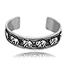 Dan's Jewelers Elephant Bracelet with Marching Parade Elephants Pattern, Fine Pewter Jewelry