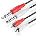TNP Premium Dual 1/4 Inch to Dual RCA Audio Cable (3FT) - Male 6.35mm 1/4