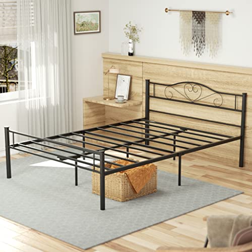 VECELO Metal Platform Bed Frame Mattress Foundation, Decorative