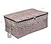 iwill CREATE PRO Clothes, Quilt, Underwear, Apparel, Garments Storage Organizer Box, Three-Open Zipper and Handles, Washable (Leopard Print, L)