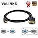 Valinks HDMI Male to VGA Male D-SUB 15 Pin M/M Connector Cable, 6 Feet, Black