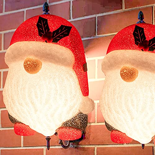 COCHIE 2 Pack Christmas Santa Claus Porch Light Cover Decorations Outdoor,Red Lightpost/Lamppost Covers for Holidays Home Door Decor