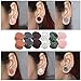 TOPBRIGHT 6 Pairs Natural Mixed Stone Ear Plugs Tunnels Saddle Expander Body Piercing Jewelry Set Gauges