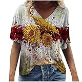 Plus Size Tops for Womens Landscape Graphic Tees V