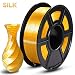 SUNLU Silk PLA Filament 1.75mm, 3D Printer Filament Silk, Silky Shiny Filament PLA for 3D Printers and Pens, 1kg(2.2Lbs)/Spool, Silk LightGold