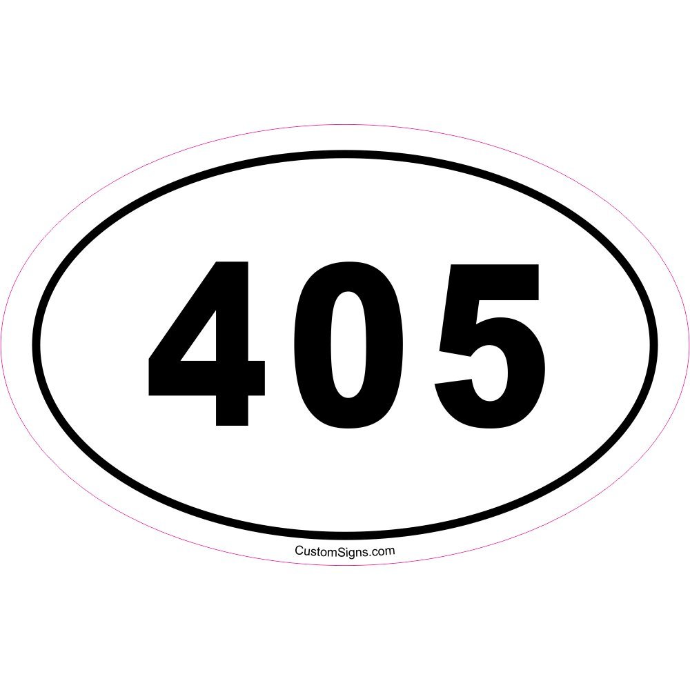 Custom Signs 405 Area Code Bumper Sticker for Car Automotive