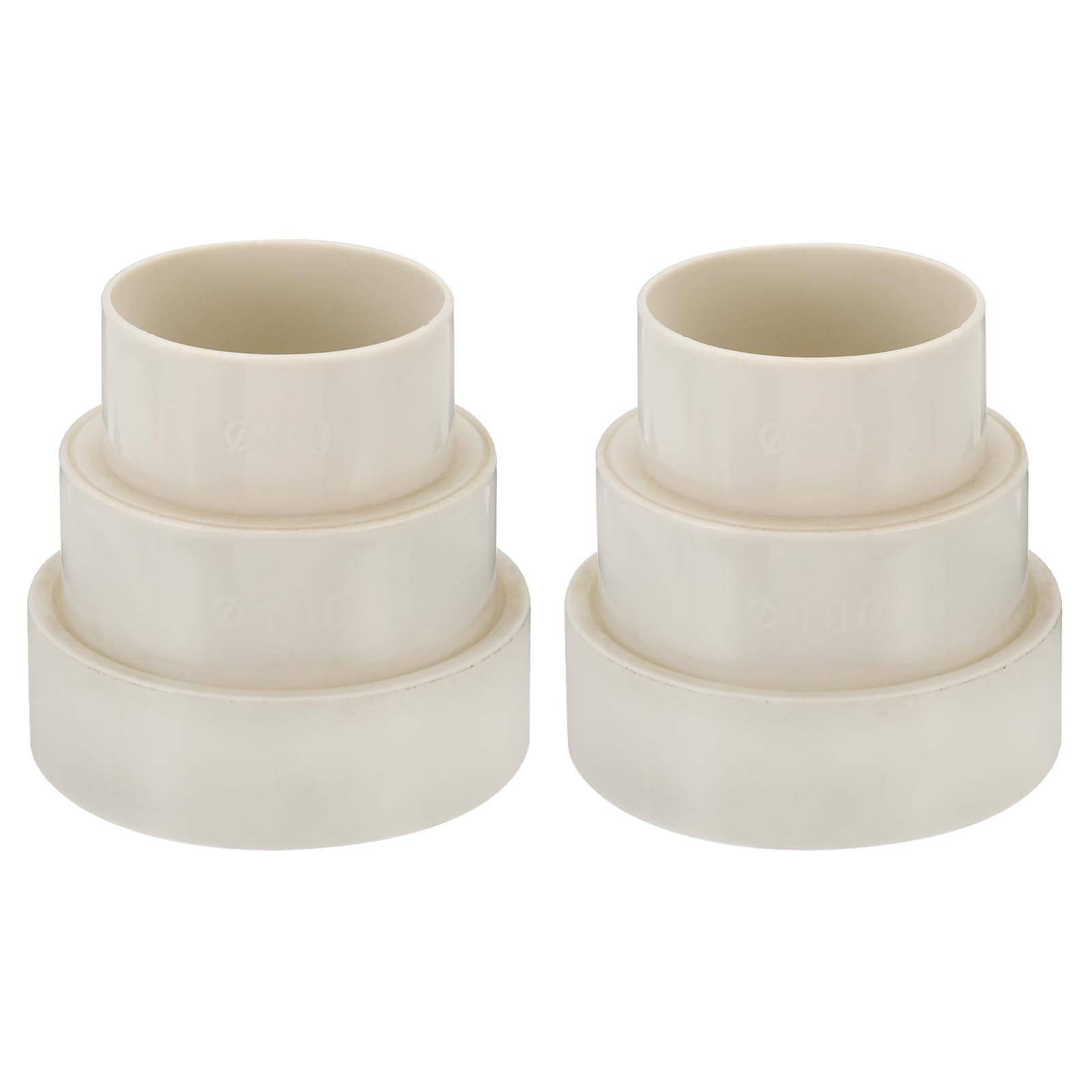 PATIKIL 4.5" to 4" to 3" Duct Reducer, 2 Pack Duct Connector Ducting Inline Adapter Increaser ABS Plastic Vent for HVAC Heating Cooling Air Ventilation