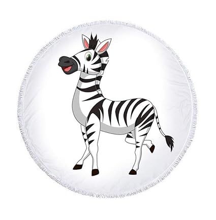 Junyzstj Serviette De Plage Rondeanimal Noir Et Blanc