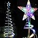 Yescom 5ft LED Spiral Christmas Tree Light 141 LEDs Battery Powered Indoor Outdoor Holiday Decoration Lamp Multi-Color
