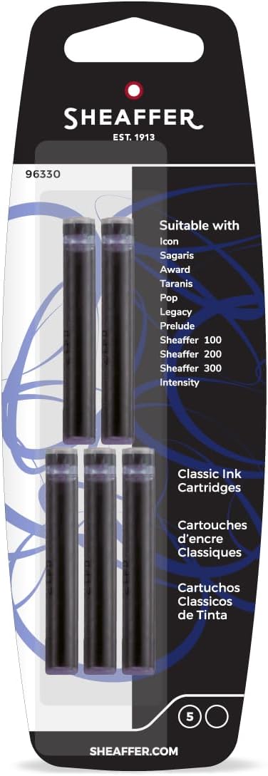 Sheaffer Ink Cartridge Pack of 5 Black
