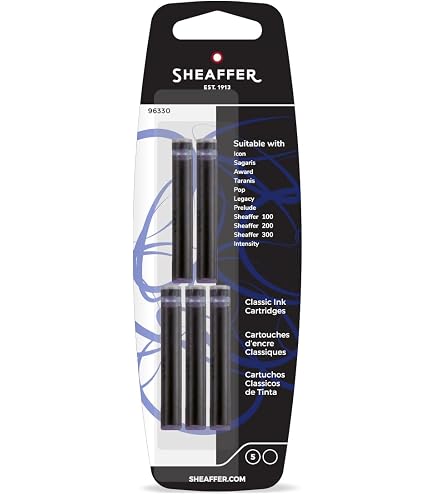 Amazon.com : Sheaffer 300 Glossy Black Fountain Pen with Chrome