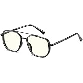 kimorn Blue Light Blocking Aviator Glasses for Women Men | Clear Lens, TR90 Metal Frame, UV400, Office Gaming