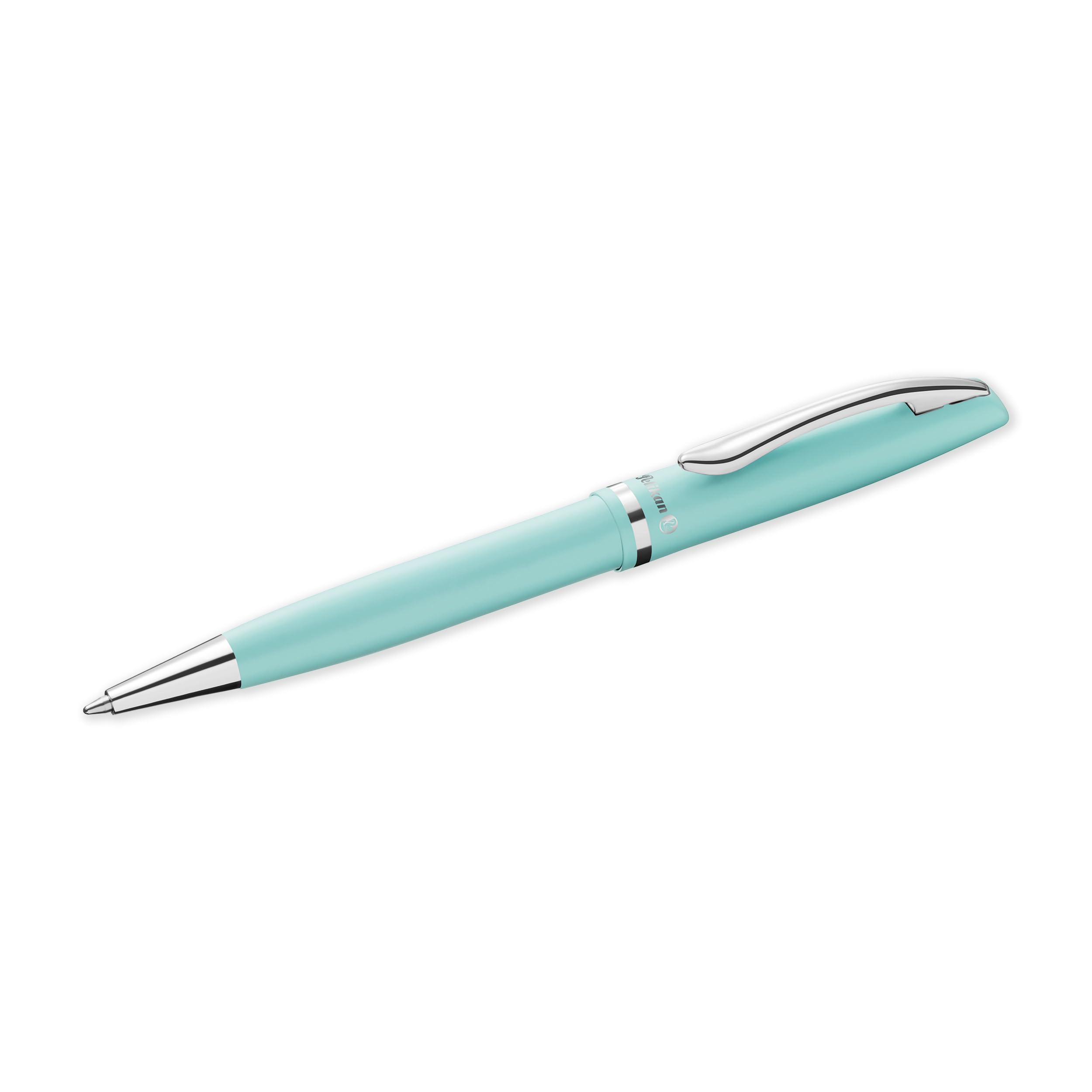 Pelikan Premium Jazz Ballpoint Pen with Blue Ink, Refillable All-Metal Twist Mechanism with Signature Beak Clip, Matte Pastel Mint, 1 Pen