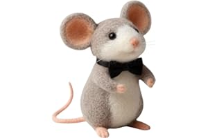 Needle Felted Mice for Valentine’s Day | Couple's Gift & Festive Tabletop Decor, Handmade Felt Mouse Ornaments for Unique Hom