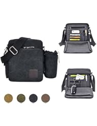 GuiShi(TM) Multifunctional Canvas Small Messenger Bag Casual Shoulder Bag Travel Organizer Multi-pocket Purse Handbag Crossbody Bags