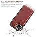 for iPhone 11 Pro Max Wallet Case with Card Holder,OT ONETOP PU Leather Kickstand Card Slots Case,Double Magnetic Clasp and Durable Shockproof Cover for iPhone 11 Pro Max 6.5 Inch (Brown)