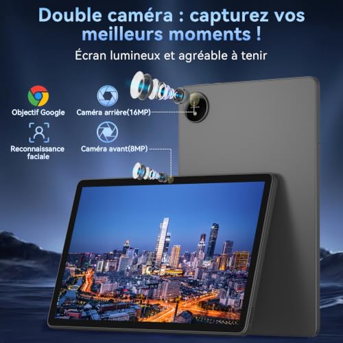 11 Inch Android Tablet with Gemini AI|T7250 Octa-Core | 32GB RAM + 128GB ROM (2TB TF)| IPS FHD 1920x1200|GPS | Widevine L1|8000mAh|16MP + 8MP Camera|WiFi 5.8G and 2.5G .4G | BT 5.0|GPS (Grey)