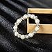 Lureme Cream Freshwater Pearl Crystal Accent Etched Silver Tone Bead Stretch Bracelet for Women 600130*
