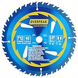 Overpeak 7-1/4 Inch Circular Saw Blade Carbide Ultra Finish Saw Blades with 5/8 Inch Arbor and PermaShield Coating