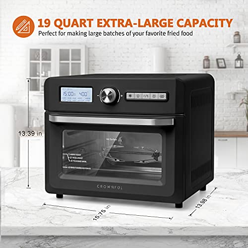 CROWNFUL 19 Quart Air Fryer Toaster Oven, Convection Roaster with