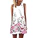 Yoyorule Women Vintage Sleeveless Beach Printed Short Mini Dress