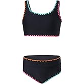 DOKOTOO KIDS Girls Bikini Set Tween Girl Swimsuit Two Piece High Waist Bathing Suit Size 6-15 Years