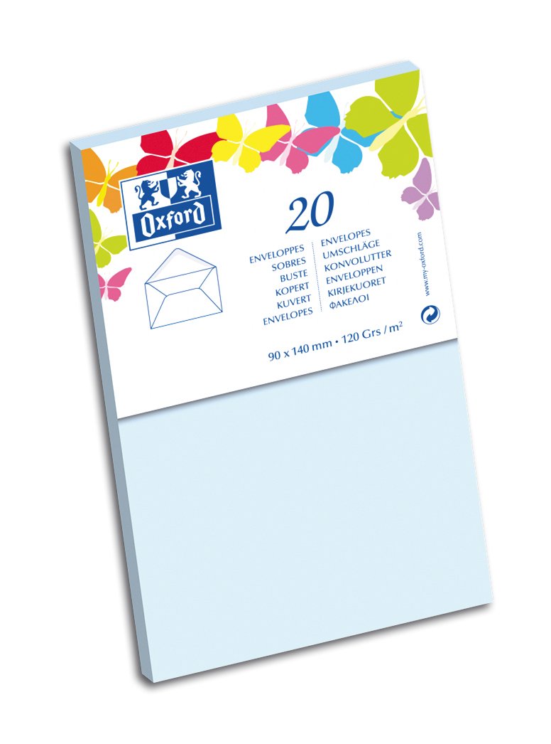 Oxford Pack of 10 Envelopes Visit 9 x 14 cm Sky Blue — image 1