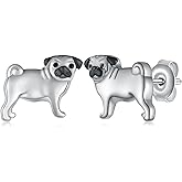 Dog Earrings 925 Sterling Silver Pug/Poodle/Westie/French Bulldog/Pit bull/Basset Hound Earrings Dog Jewelry Gifts for Women