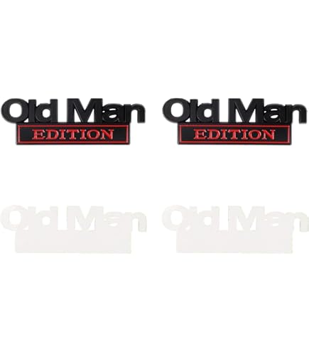Old Man Edition Car Badge 2pcs Old Man Edition Car Emblem 3D Metal Sticker Badge–Funny Old Man Edition Sticker Badge - Foto 5