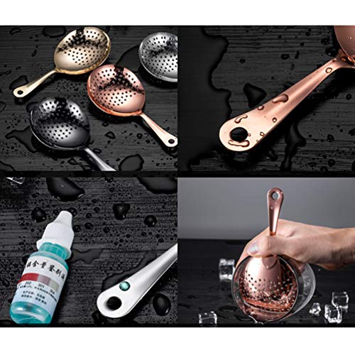 BESTONZON Stainless Steel Julep Strainer Cocktail Strainer Bar Drink Strainer (Black) – Bild 5