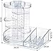 Cq acrylic Rotating makeup organizer for Vanity,Clear Rolling Makeup Case Storage Container Beauty Box For Hair Accessories,lip gloss,Perfum,Lipstick,Brush Holder