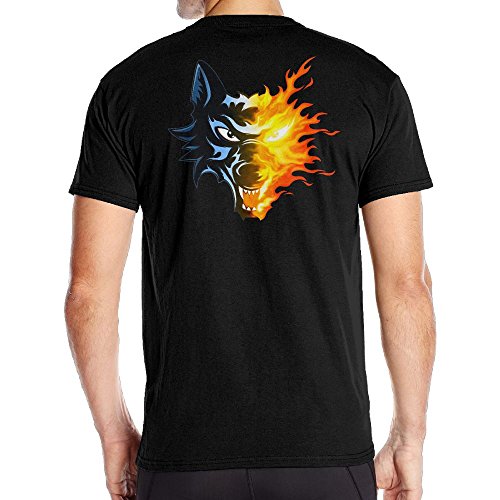 Aoaoozu8 Men's Wolf Dreams Particular T-Shirts Black Size 5XL