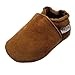 Mejale Baby Infant Toddler Shoes Anti-Slip Soft Soled Leather Moccasin Pre-Walker (6-12 Months/US 3-4C Infant) Brown