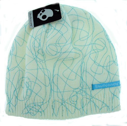 Skullcandy Riot Audio Speaker Beanie in Ice White with Blue S8N05BA-WZ