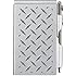 Wellspring Flip Note, Metal Pocket-sized Notebook with Pen, Silver Diamond Plate (2279)