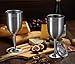Gourmia GGS9350 Stainless Steel Wine Glasses, 2 Pack With Clear Plastic Lids – 15oz Portable, Insulated Cups for Travel and Outdoor Use - Keeps Drink Hot or Cold, Non-Skid Rubber Feet